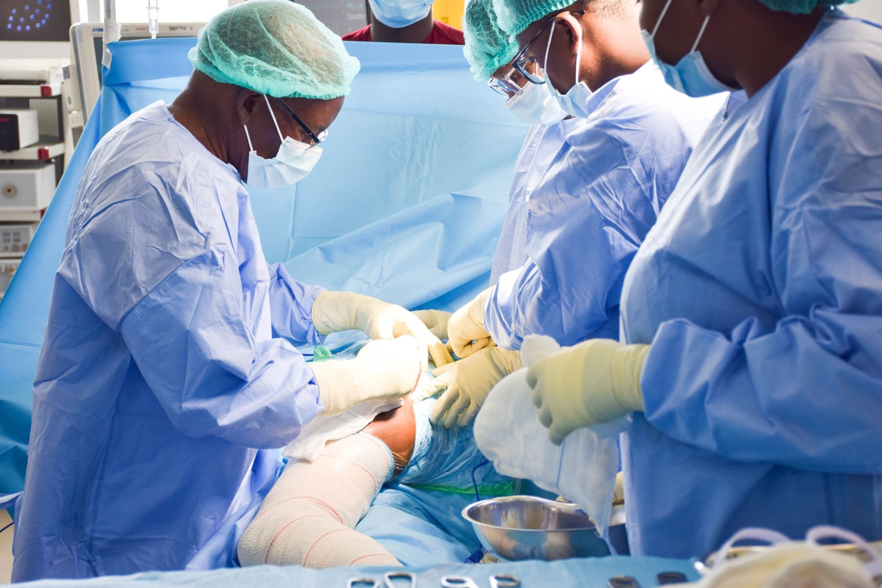 Orthopaedic surgical team in theatre